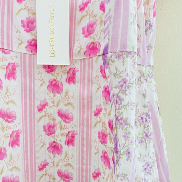 NWT: LOVESHACKFANCY | Amini Floral Mini Dress Size 10 - Picture 4 of 12